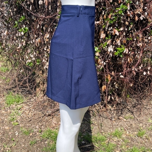 Shein Navy Blue Faux Button Down Fit & Flare Mini Skirt - Picture 3 of 7